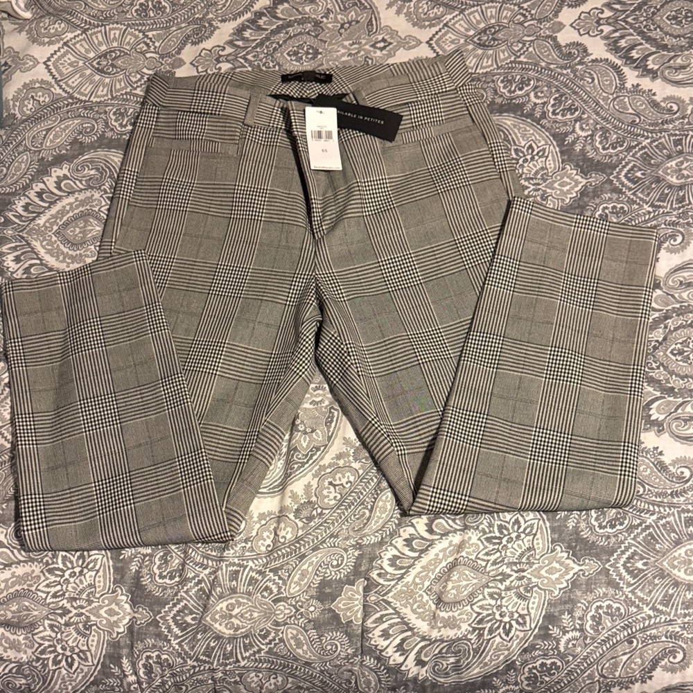 Banana Republic Women's Black Sloan Plaid Pants